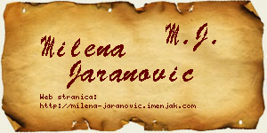 Milena Jaranović vizit kartica